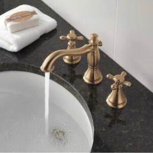 DELTA H295CZ Metal Cross Handle Set - Deck Mount Bathroom/Bidet Champagne Bronze